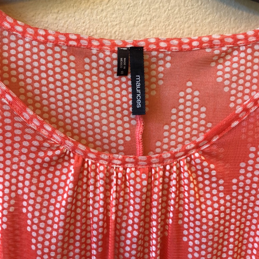 Maurice’s Coral Blouse Butterfly Sleeve Top Shirt size Small - Picture 3 of 6